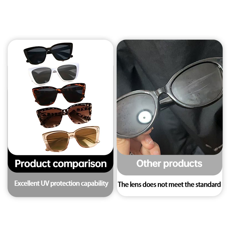 Metal Cat Eye Frames Retro Style Sunglasses For Office Commute And Outdoor Use