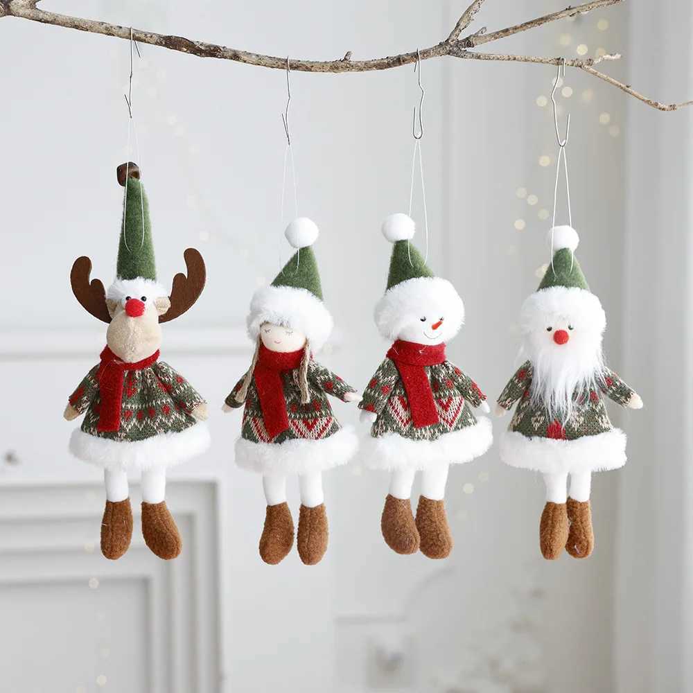 Christmas decoration fabric doll small figurine pendant plush elk Santa Claus snowman Christmas tree decorations C251024