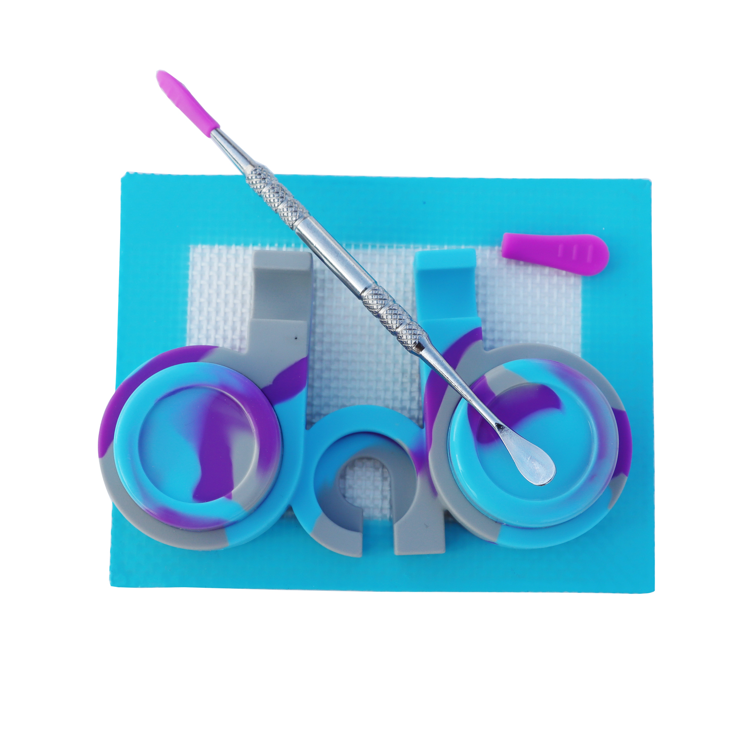 Colorful Silicone Smoking Pipes Kit Silicone Pad Mat Dab Wax Tools Kit For Tobacco Dry Herb Spoon Silicone Pipes With Hookah Glass Dab nail tobacco pi