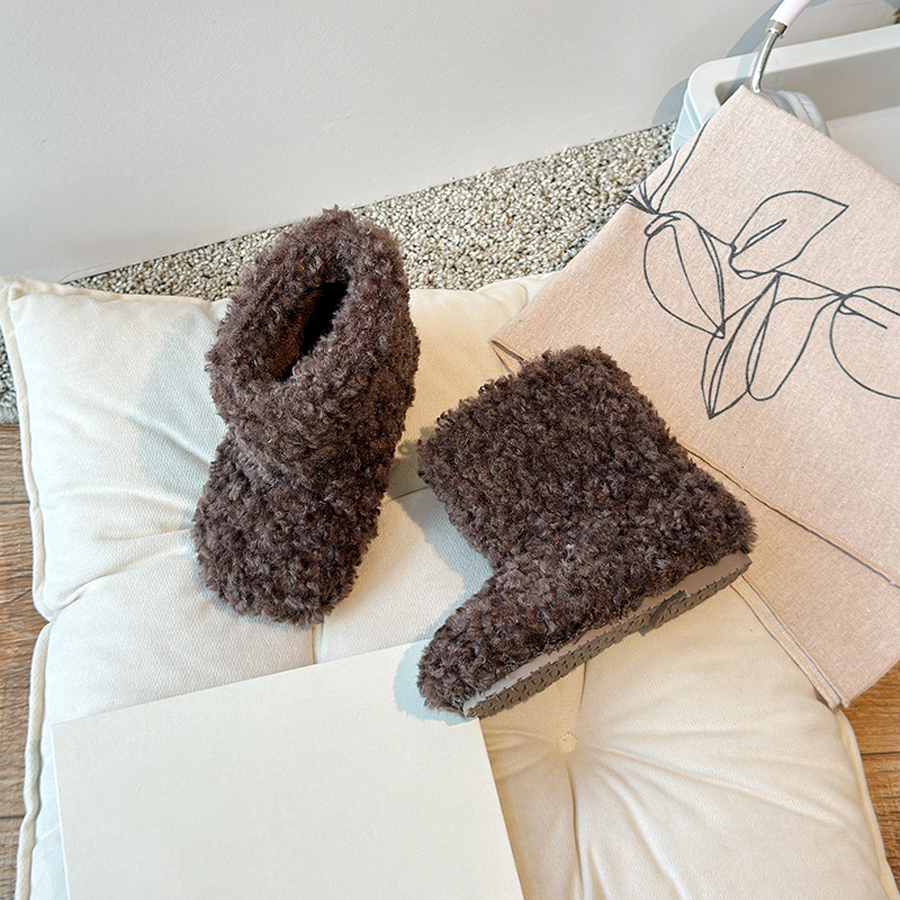 Toddler Girl Furry Boots Kids Girls Fashion Design Winter Short Boots Kidszworld for Child Girls Size 21 - 34 C1172