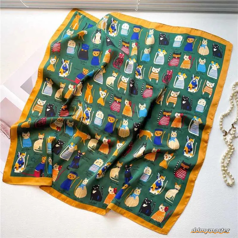 Silk Feel Square Scarf For Women - Versatile Headscarf, Neck Scarf, Hair Wrap, And Fashion Bandana Ddmymaster