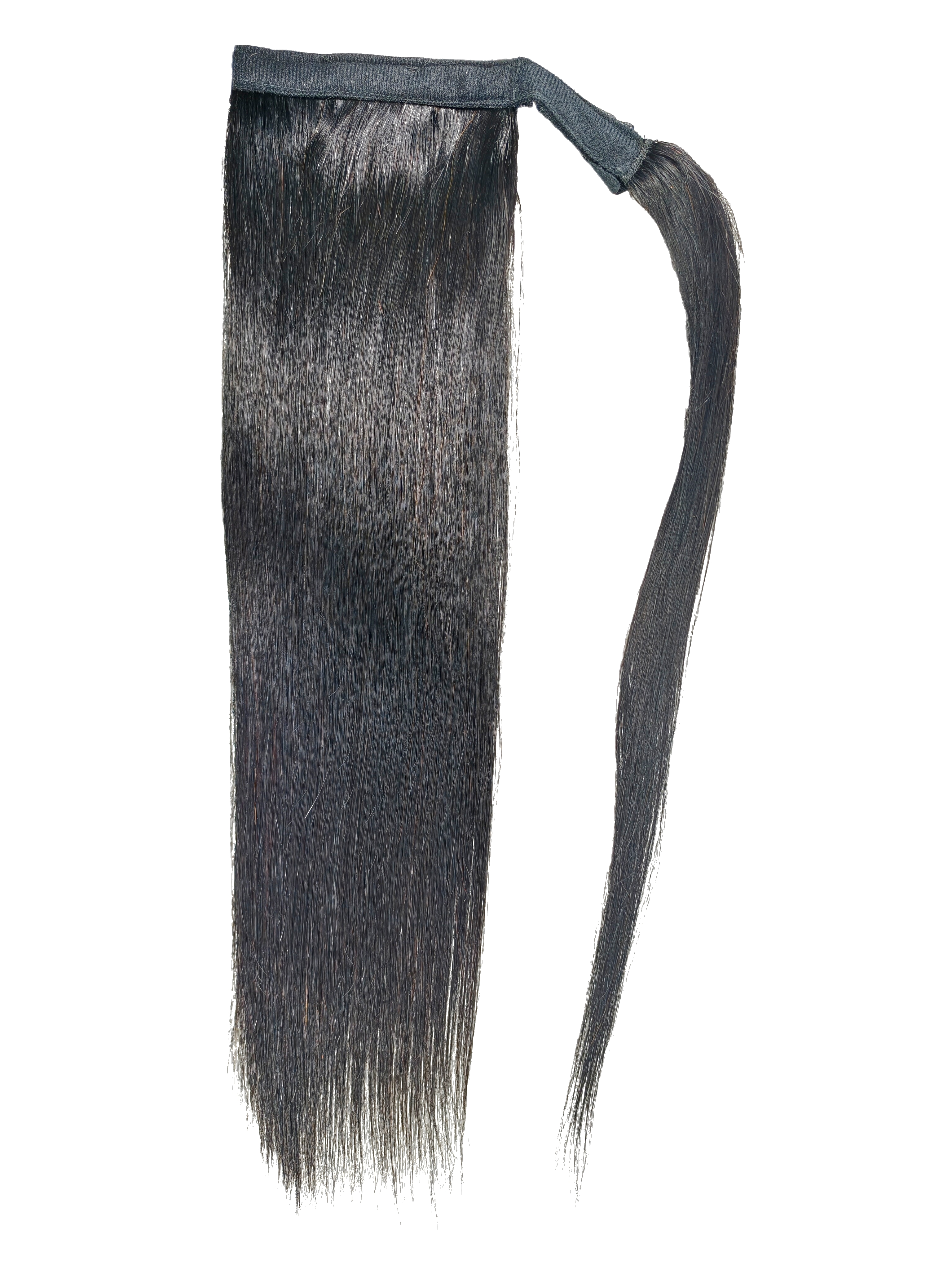 Ponytail Human Hair Natural Black 100% Remy Hair Ponytail Long Straight Wrap Around Ponytail Clip in Hair One Piece Hairpiece for Women