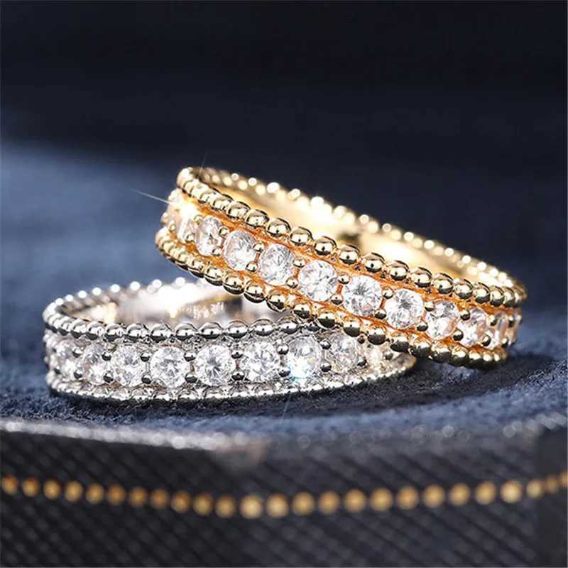925 Sterling Silver Simple Rings for Women Shiny Single Row Cubic Zirconia Exquisite Finger Ring Charms Party Jewelry GiftsXJ251025