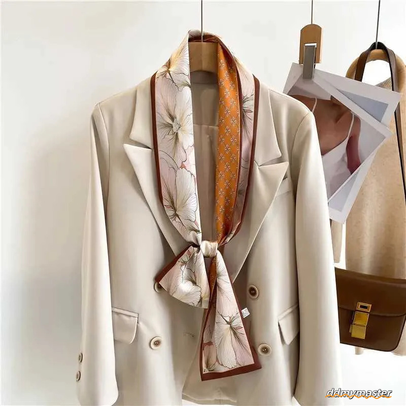 Elegant Oblong Silk Feel - Versatile Hair Accessory, Lightweight Neck Scarf For Women, Fashionable Bag Ribbon Ddmymaster