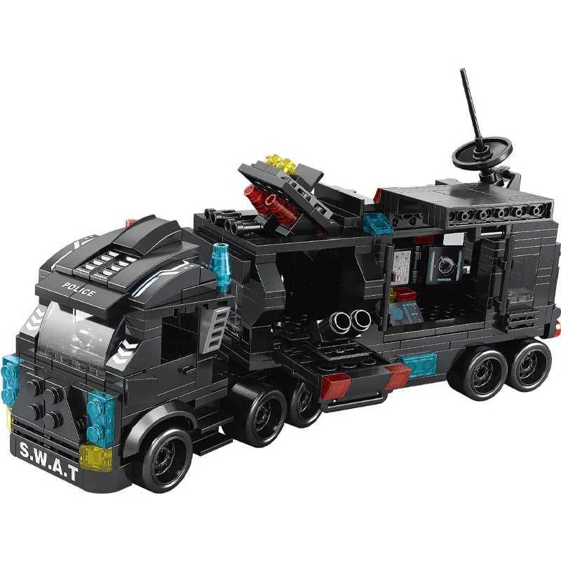 Compatible with 585Pcs CiTY Police Station SWAT Truck Car Building Blocks DIY Toys for Boys Kids Gifts C251023