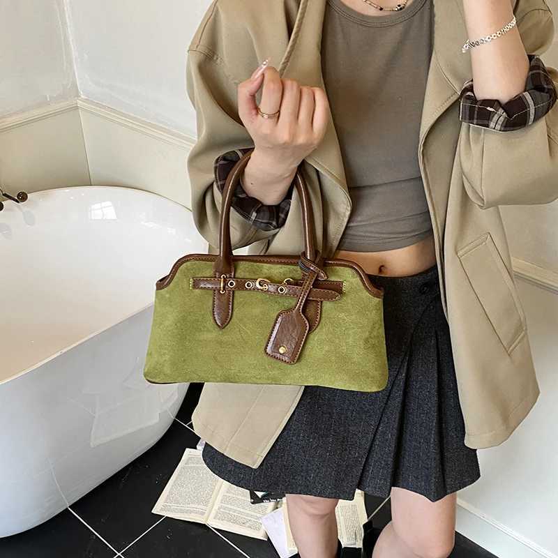 LEFTSIDE Women PU Suede Shoulder Bag 2025 Winter Retro Short Handle Tote Bag Luxury Designer New Trend Handbags and Purses Z251024