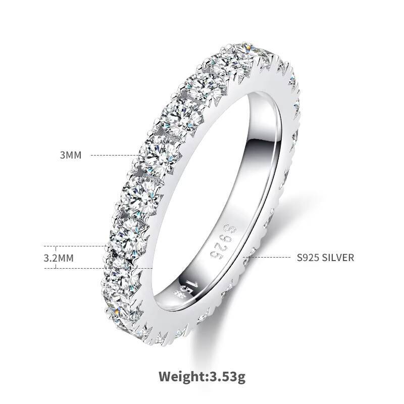 Factory Direct Selling for Womens 15mm Moissanite Fine Luxury Rings Trendy Fashion Jewelry Gift