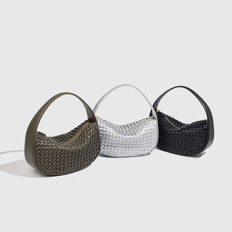 Autumn 2025 New Women's Woven Effect Handheld Zipper Exquisite Versatile Crossbody Bag