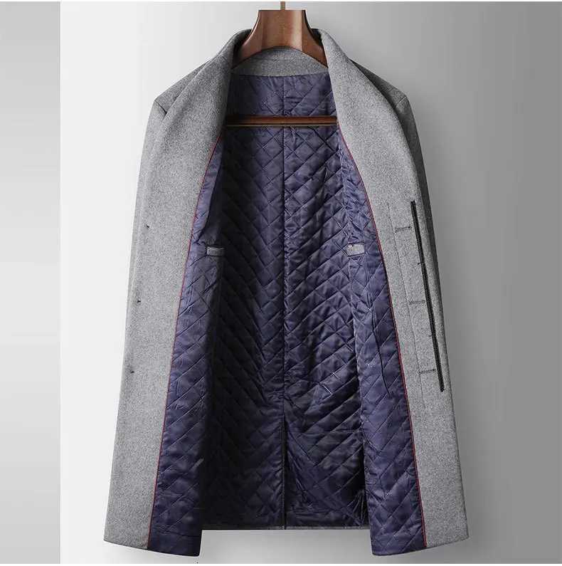 New Winter Men Stand Collar Business Trench Coats Casual Long Jackets Male Cashmere Overcoats Man Woolen Blends Coats Size 6XLT251025