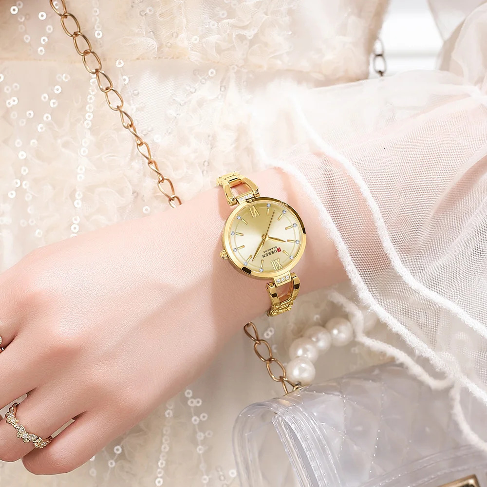 CURREN Hight Quality Quartz Watch Fashion Charming Rhinestones Stainless Steel Band Womens Wristwatches 251021