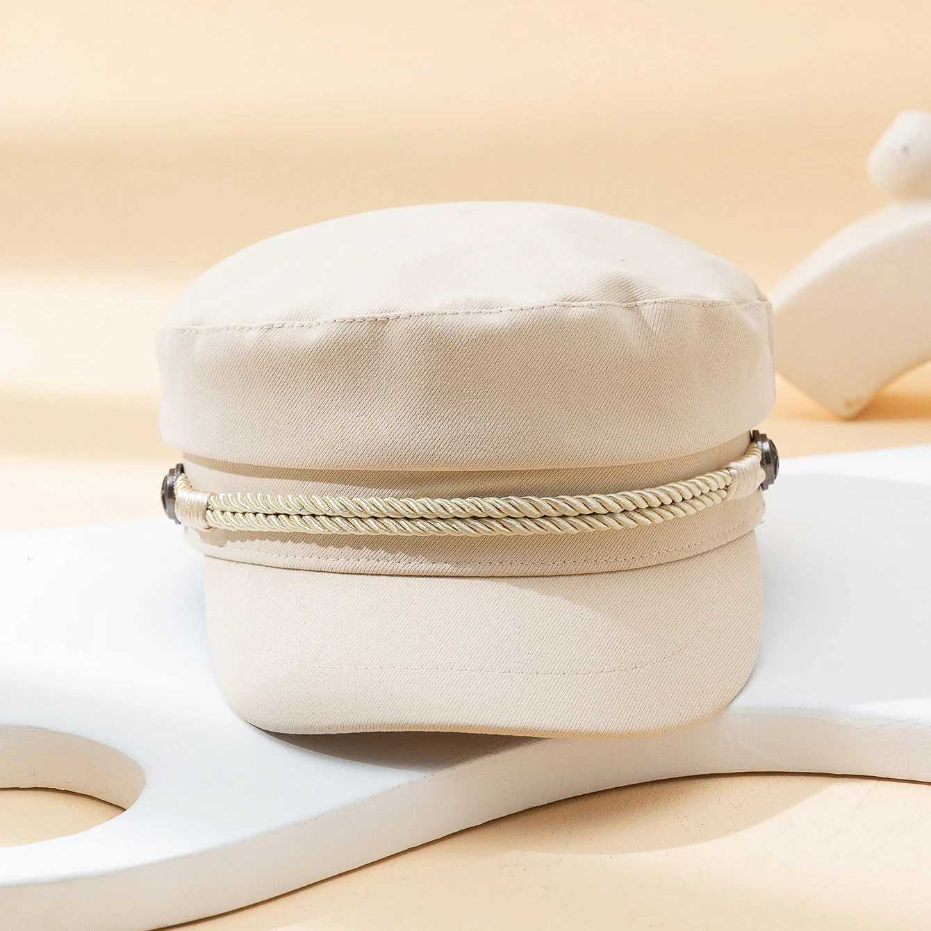 Simple double rope braid flat top beret Korean version of spring and autumn simple fashion all the newsper boy hat Y251025