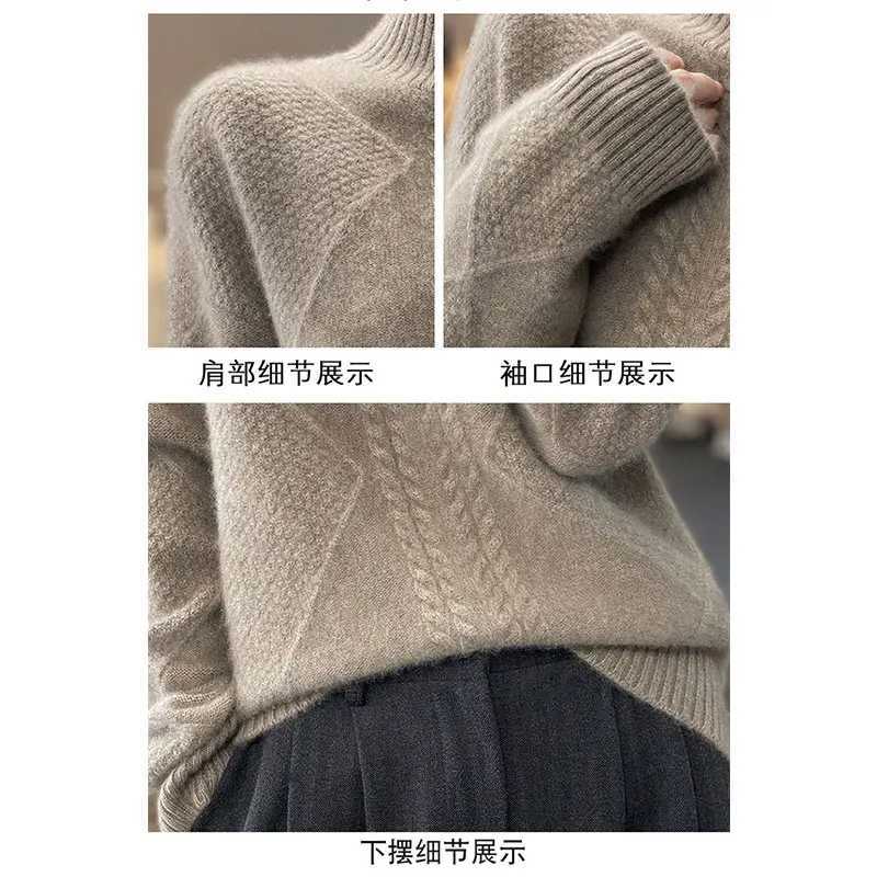 Half Turtleneck Sweater Womens Autumn Winter Casual Soft Solid Color Pullovers Korean Knitted Jumper Female Thicken SweatersT251025