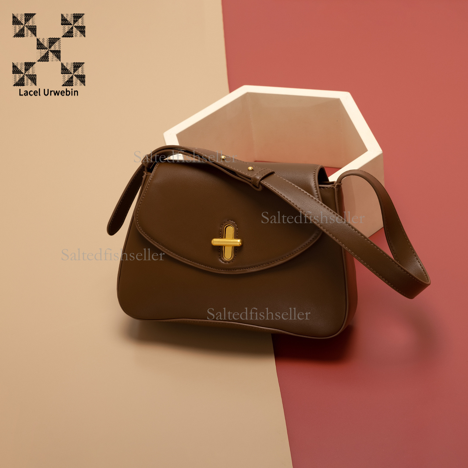 Lacel Urwebin Designer Luxury French Underarm Women's Bag New Fashion Handbag Versatile Daily Metal Buckle Commuter Business Single Shoulder Cros