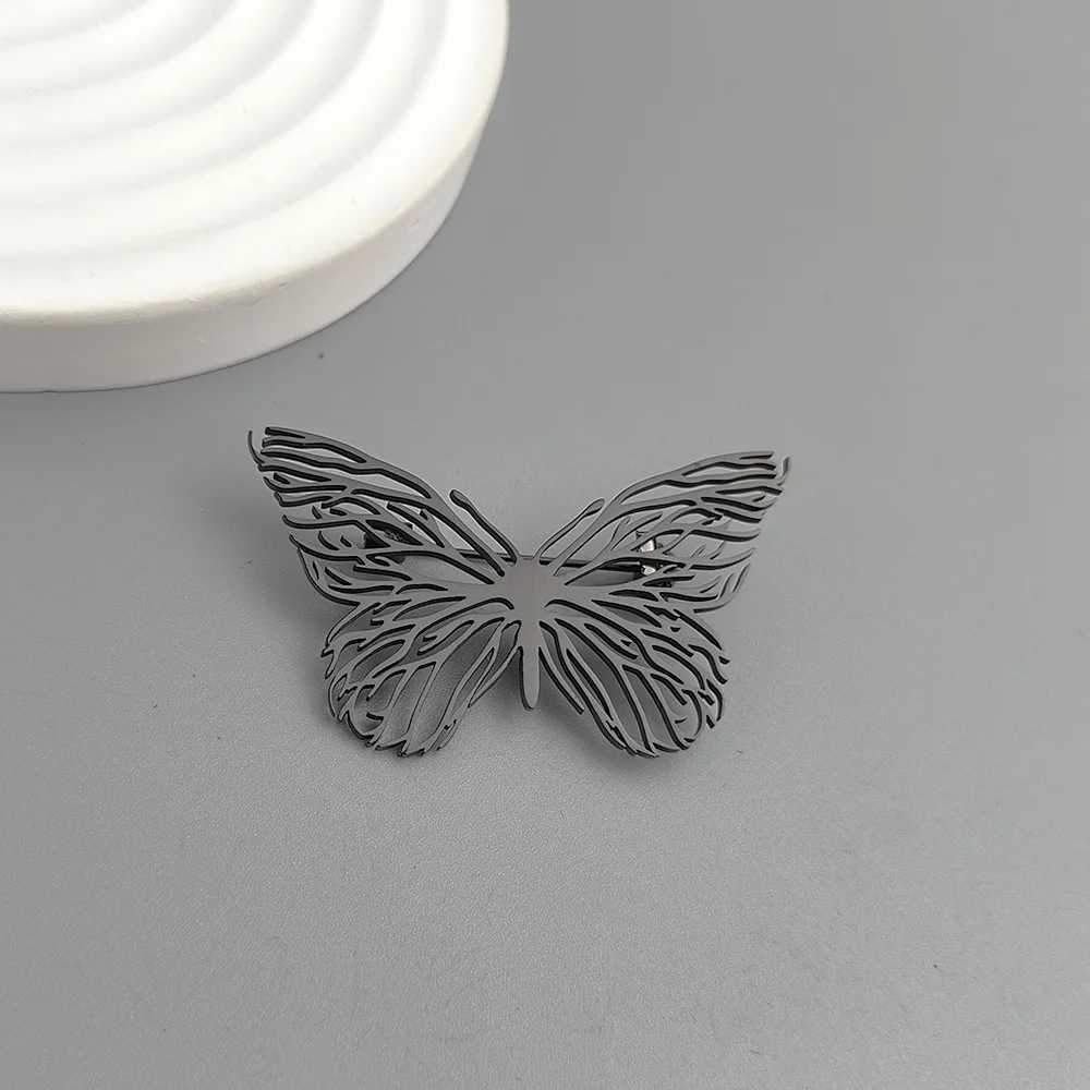 Creative animal butterfly tree of life stainless steel goldplated 18K brooch black suit accessories wedding matching set J251115