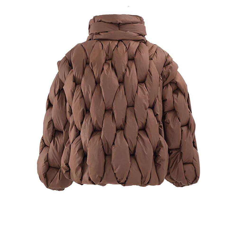 Brown Thick Big Size Keep Warm Cotton-Padded Coat Long Sleeve Women Parkas Fashion Tide New Autumn Winter 2025 Coats Designer Women