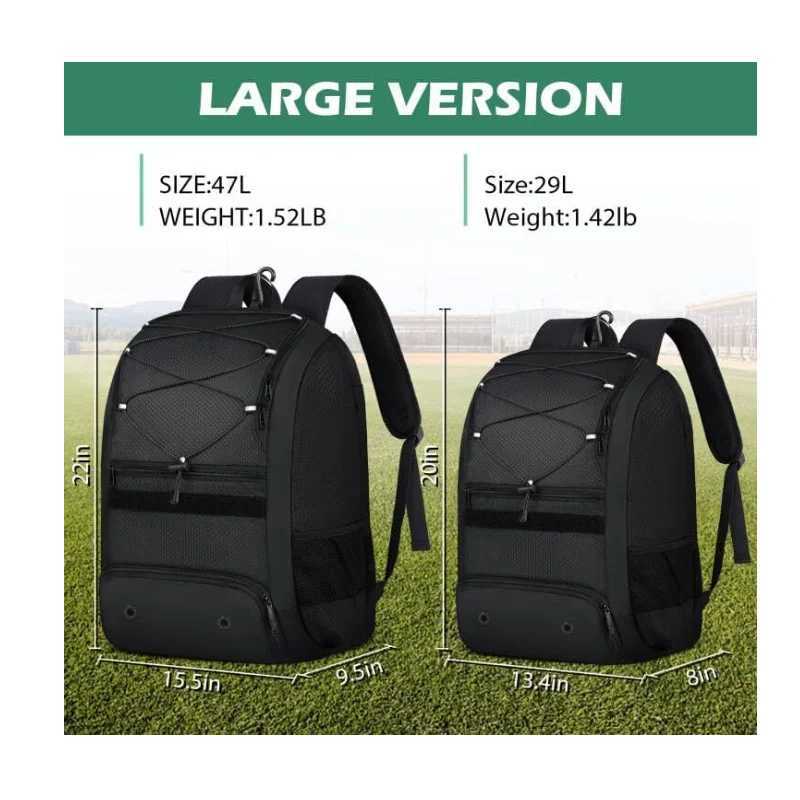 Large capacity Baseball Backpack Lightweight Softball Bat Backpack with Shoe Compartment Softball Bat Bag Softball Equipment W251025