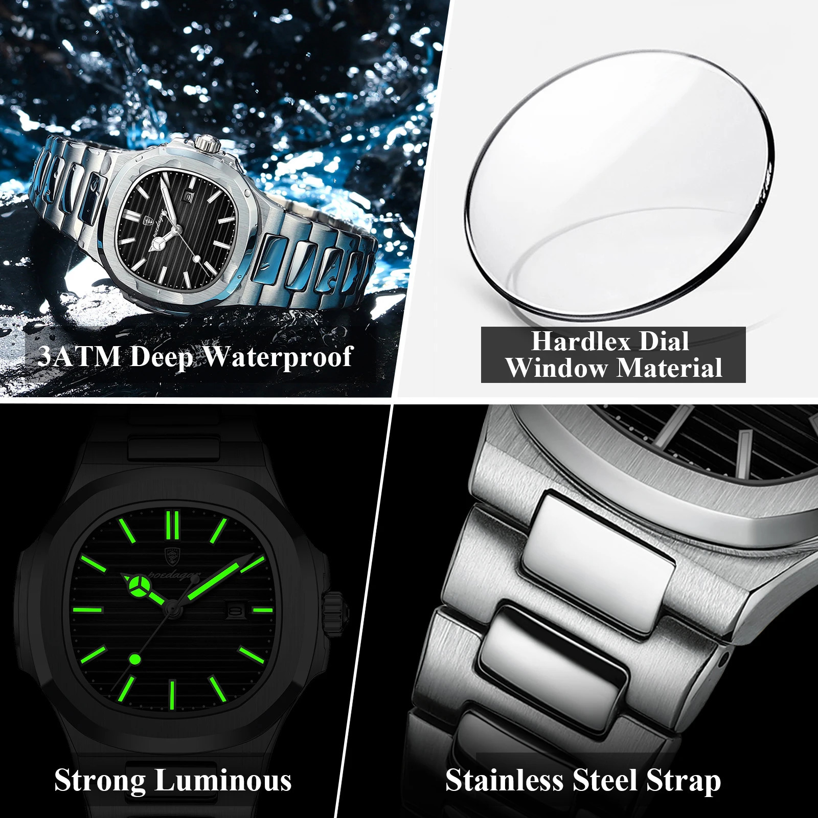 POEDAGAR Elegant Womens Quartz Watches Waterproof Luminous Date Ladies Wristwatch Stainless Steel Fashion Watch For Woman Reloj 251021