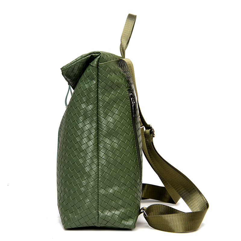 New woven double backpack designer style women's casual bag Korean fashion student tutorial anti-theft bag large capacity bag