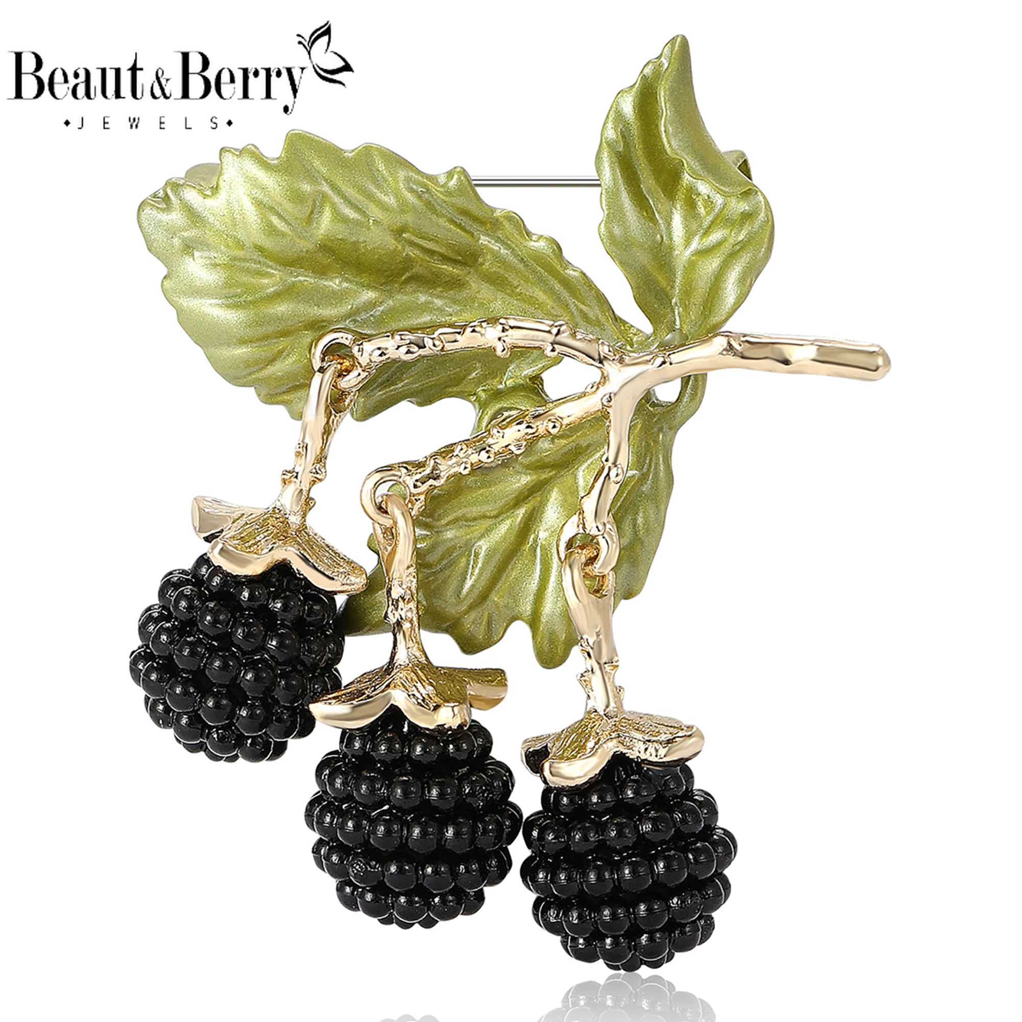 BeautBerry Enamel Blackberry Brooches for Women Unisex Fruit Plant Pins Casual Party Accessories New Gifts Friends Decoration J251115