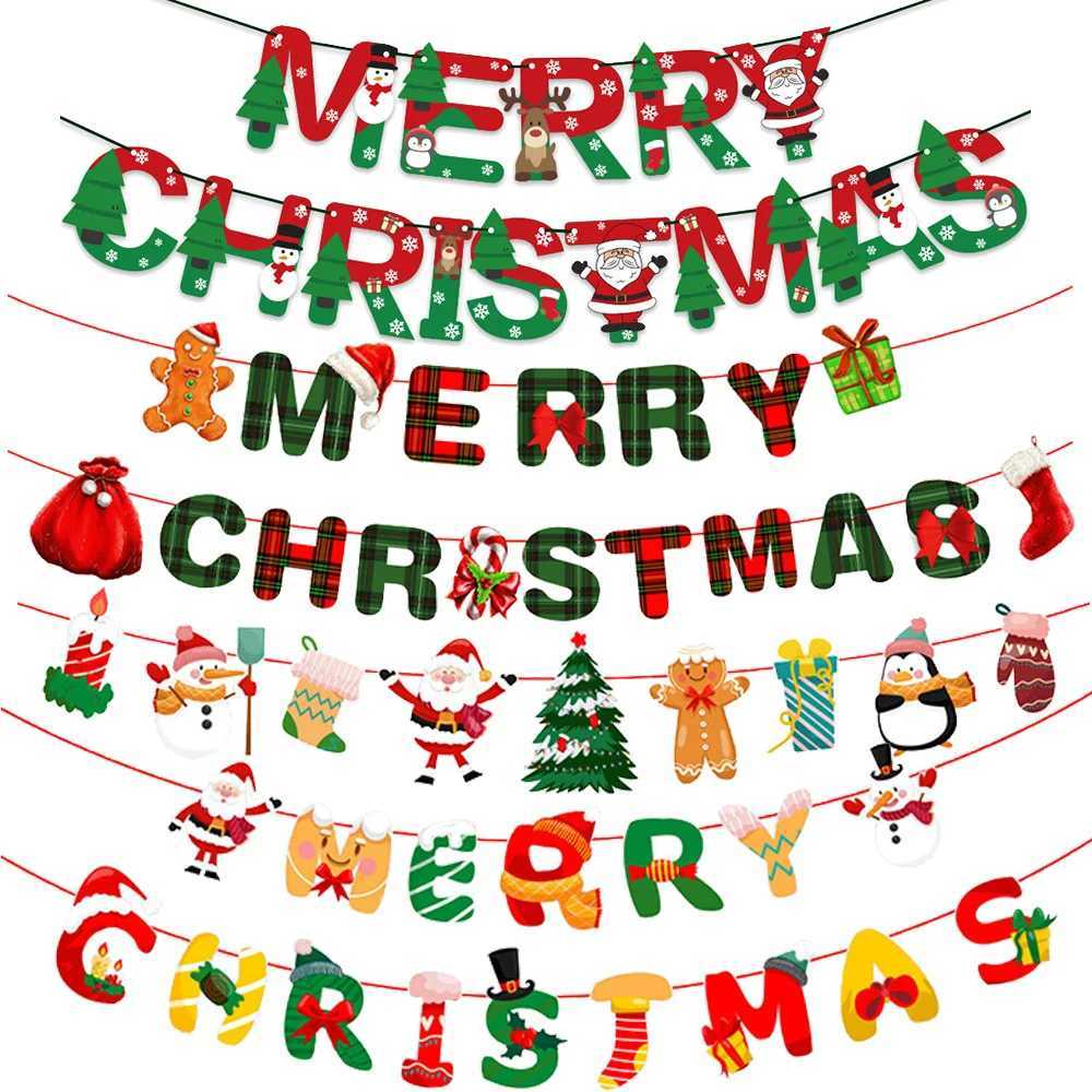 Merry Christma Banner 3m Red Green Merry Christmas Candy Spiral Hangings New Year Party Decoration Banner Christmas Home Decor C251024