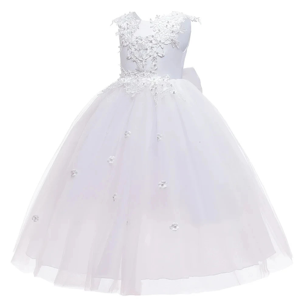 Teen Girls 614 Years Long Dress Bridesmaid Kids Dresses Children Princess Party Wedding Prom Gown Formal Occasion Bow Dresses 251023
