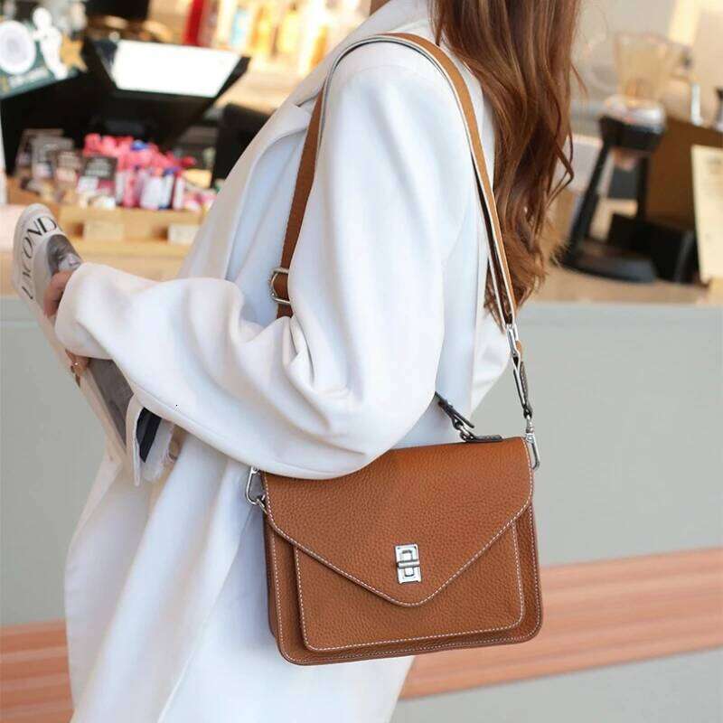 Women Natural Cow Genuine Leather Shoulder Female Large Capacity Casual Crossbody Bag Lady Cowhide Fashion Commuting Handbag 251025