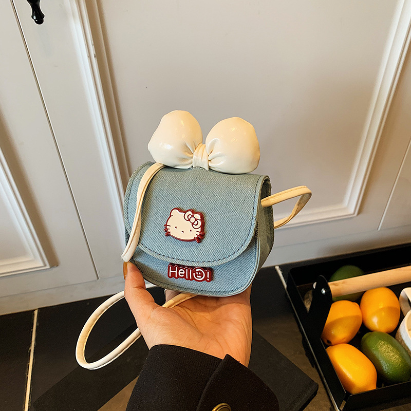 New Children's Cartoon Cute Cat Girl Bag Baby Fashion Bow Mini Fashion Designer Crossbody Bag
