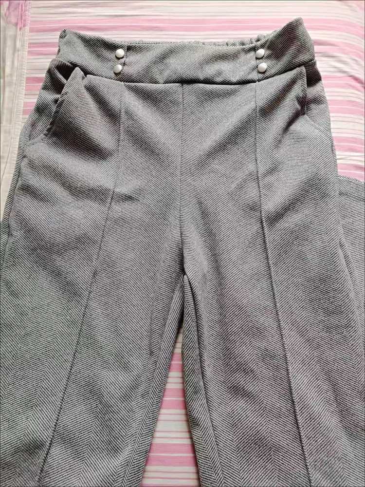 Velveteen Lined Woolen Flare Suit Pants Slim Winter Elastic High Waist Office Elagant Casual Pantalones Classic Women SpodnieT251025