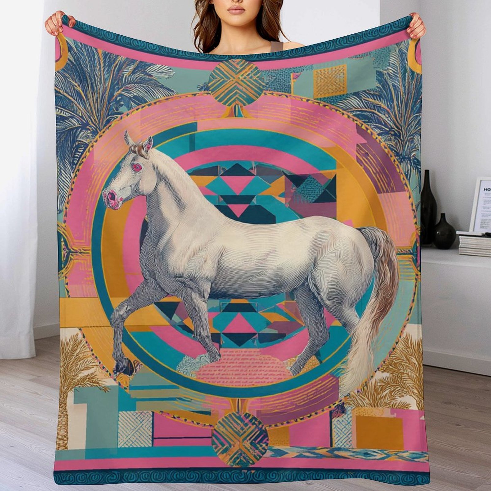H Designer Horse blanket blanket throw cashmere vibration blanket copert Home Travel Throw Summer Air Conditioner Beach home bedding blankets throws H