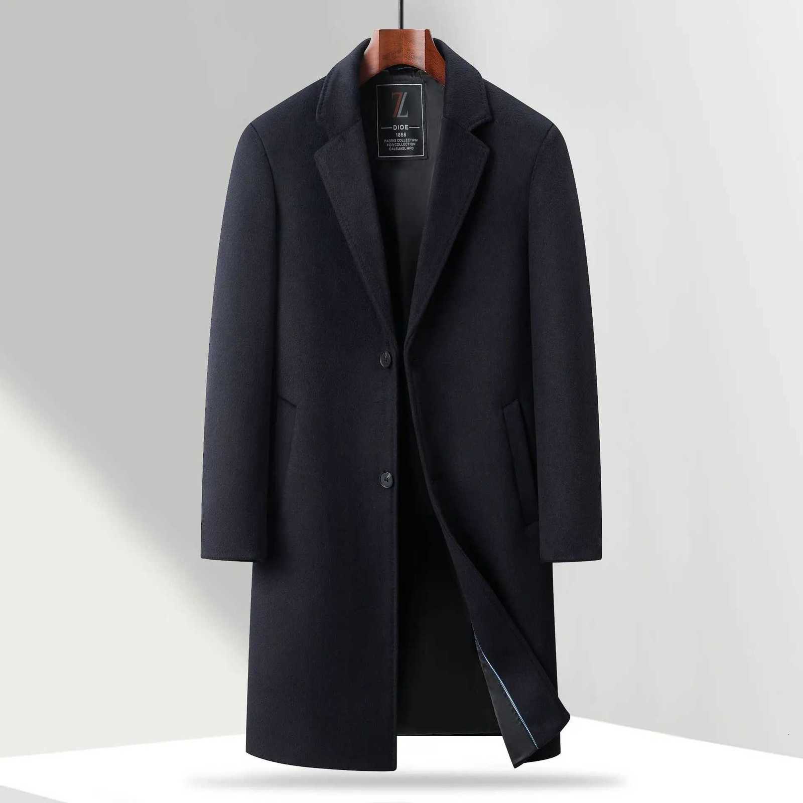 New Fashion Men Business Casual Wool Trench Coats British Style Cashmere Overcoats Quality Man Woolen Blends Long Jackets Size 3T251025