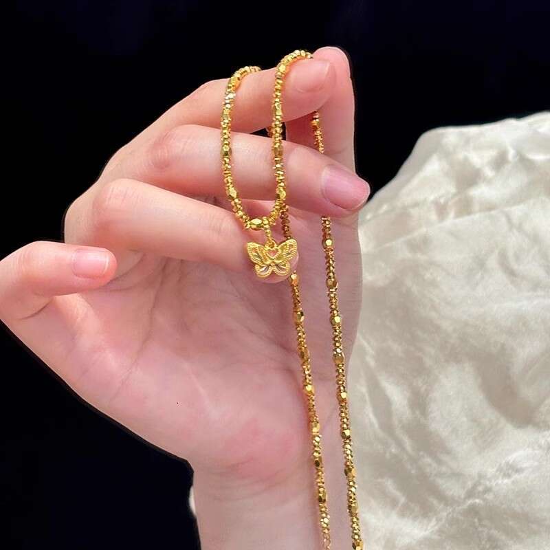 Same Style Disco Bead for Women, Exquisite Fashionable Colorful Butterfly Necklace Pendant Choker