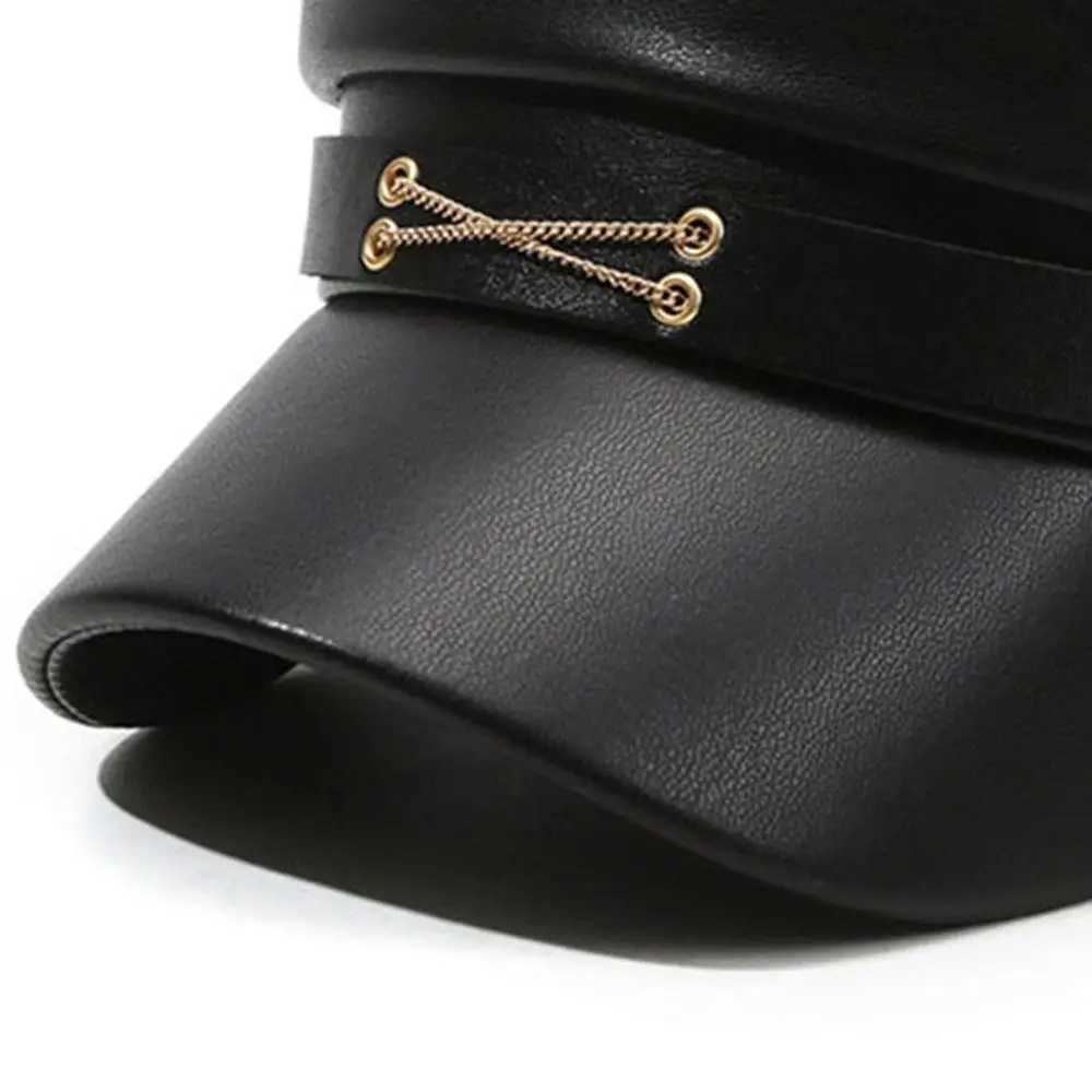 Autumn Winter Versatile Beret Retro Flat Top Visor Small Face Black Painter Hat Classic Versatile Adjustable Hat Octagonal C Y251025