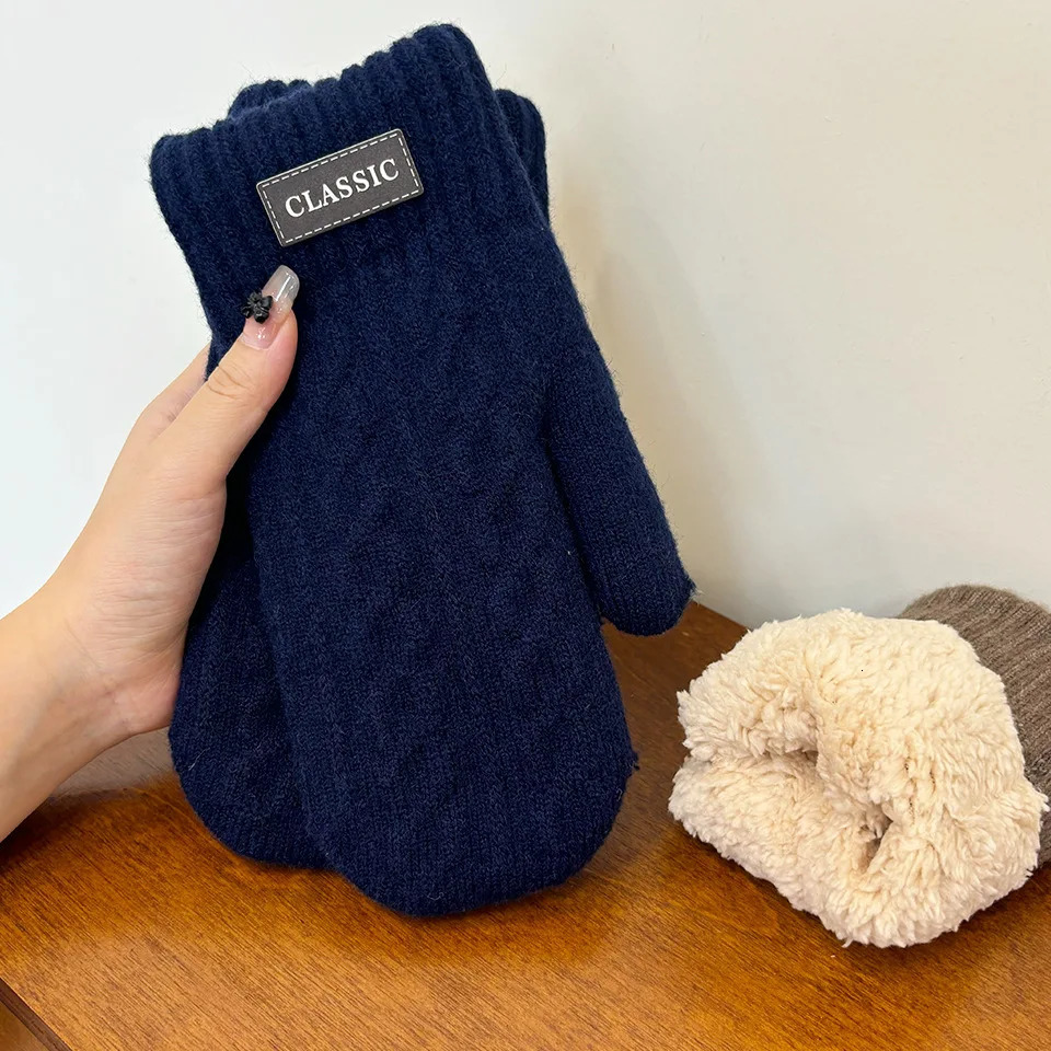 Mens Windproof Thermal Gloves Knitted Business Coldproof Double Layer Thickened Fleece Lined Professional Touchscreen Compatible 251021
