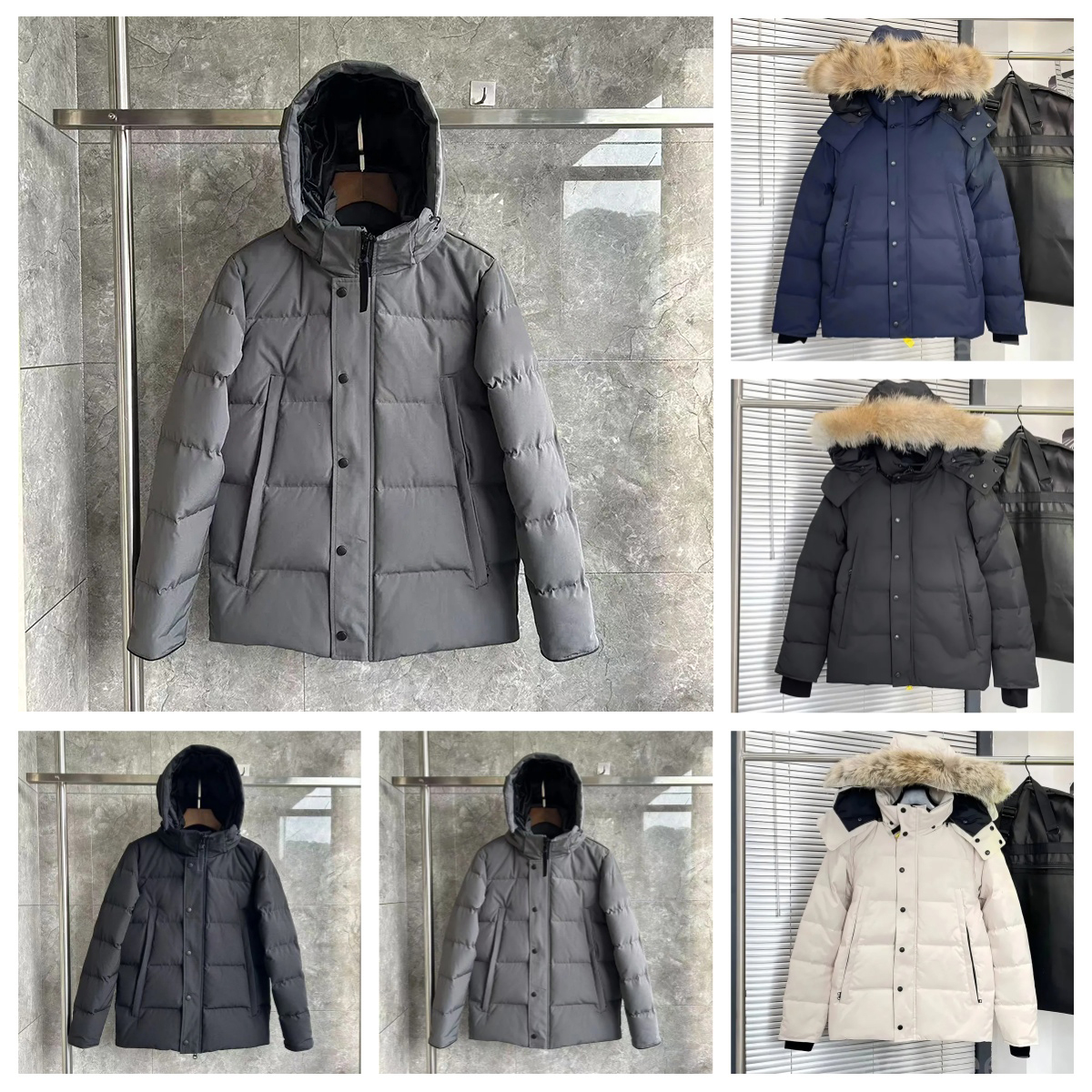 Mens down jacket men designer puffer jacket high quality wolf fur and large fur collar fashion winter puffer jacket outdoor coat women parka homme outerwear coats