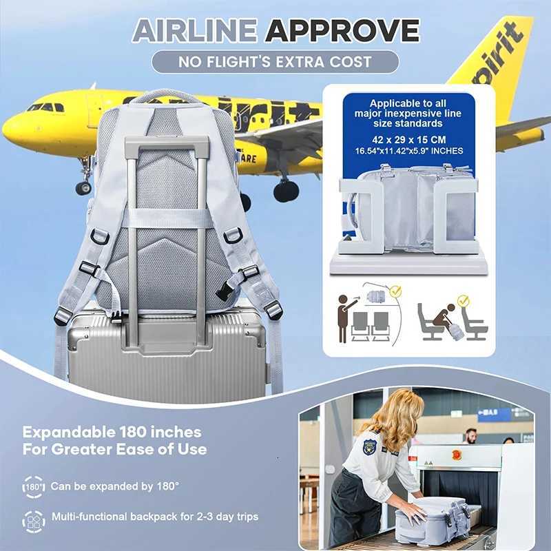 Vacuum Compression Waterproof Backpack Men Women Business 156 Laptop Travel Bags Ryanair Backpacks 40x20x25 Airplane Cabin Bag W251025