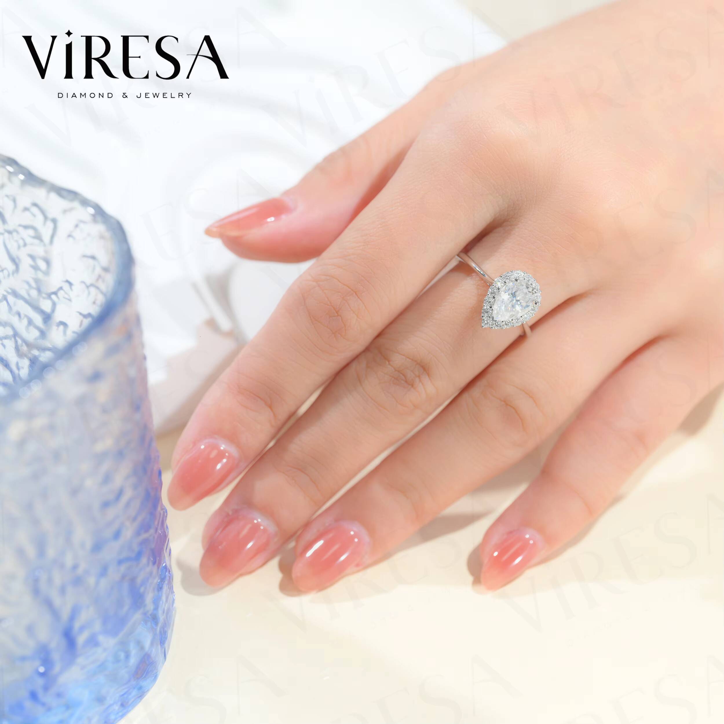 GRA Certified 925 Sterling Silver Pear Shaped Moissanite Ring 6x9mm VVS Clarity Customizable Elegant 15ct Moissanite Ring