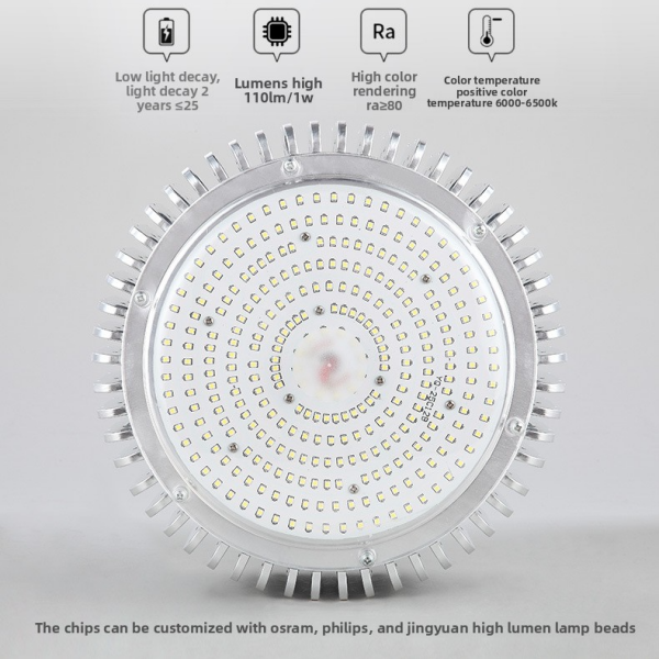 LED High Bay Light, Industrial Hanging Warehouse Lighting with Heat Dissipation Design, Energy-Saving High Brightness Light for Factory, Workshop, Gym