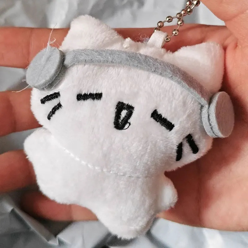 Cute Headphones Kitten Keychain Women Men Mini Crying Cat Couple Keyring Cartoon Soft Charms Bag Pendant Fashion Decoration Gift 251021