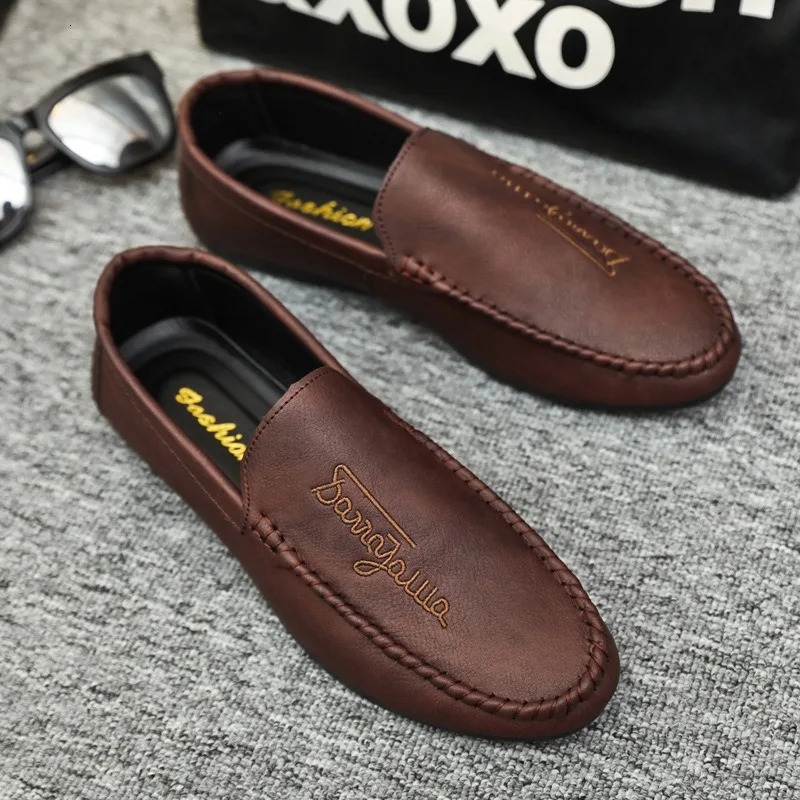 Men Summer Casual Shoes for Men SlipOn Loafers Comfortable Soft Leather Driving Shoes Breathable Moccasins Zapatillas 251023