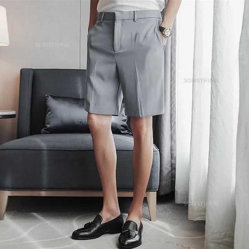 Summer Thin White Mens Slim Shorts Straight Korean Fashion Business Work Clothes Casual Suit Short Clothes MaleXJ251025