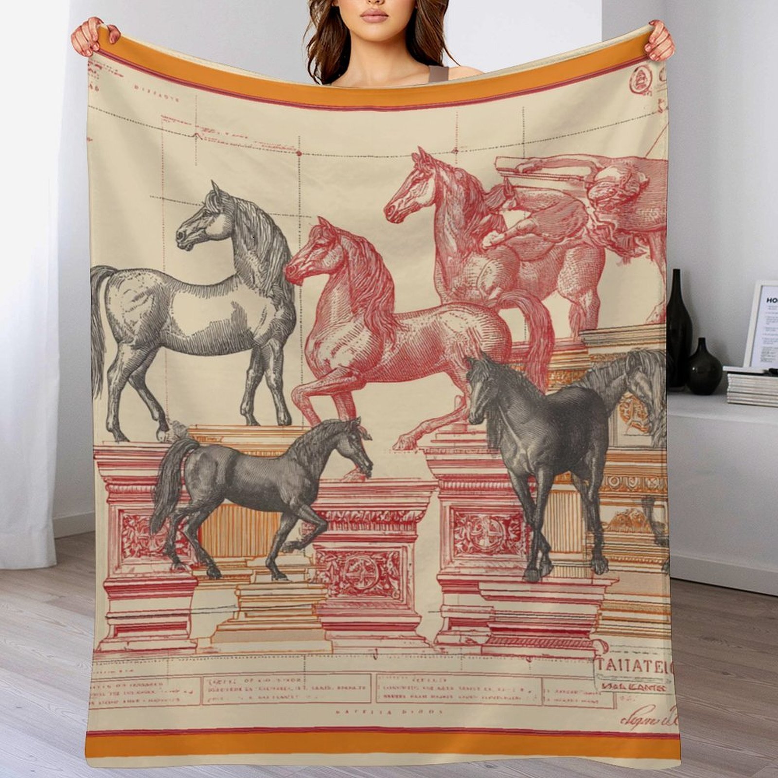 Custom H Designer Horse blanket blanket throw cashmere vibration blanket copert Home Travel Throw Summer Air Conditioner Beach home bedding blankets t
