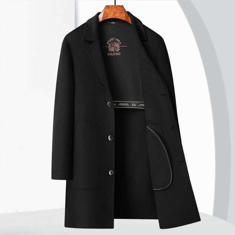 New autumn and winter casual and fashionable woolen doublesided mediumlength overcoat cotton and wool jacketT251025