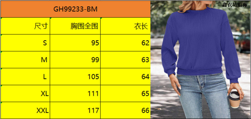 2025 New Drop Shoulder Long Sleeve Textured Round Neck Knitted Solid Color Loose Casual Women's Clothing
