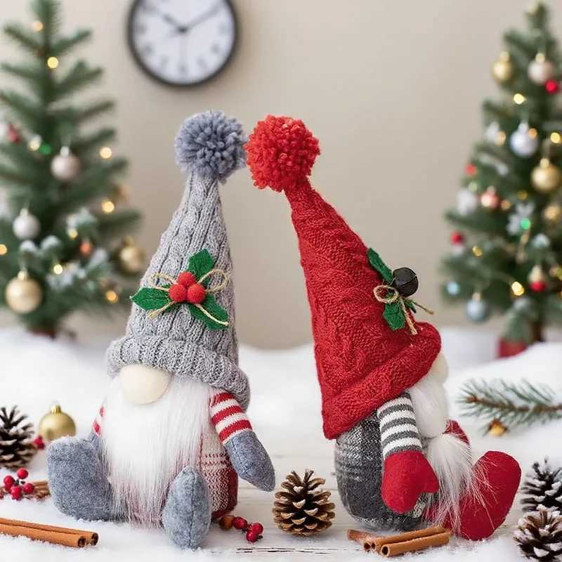 New Christmas s Plush Santa Doll Christmas Ornaments Cute Knitted Hat Faceless Christmas Decorations for Home Navidad C251024