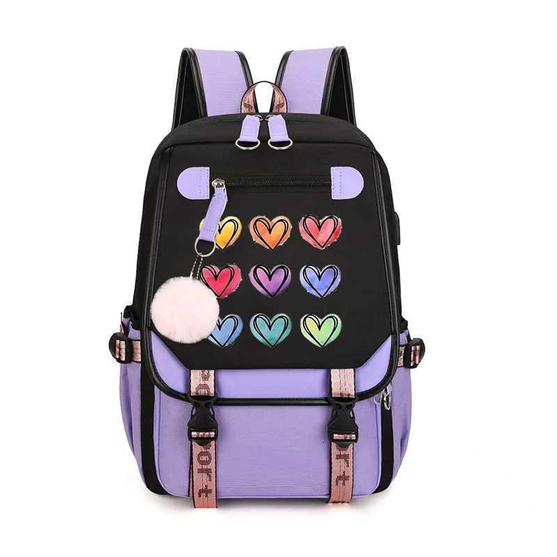 Minimalist Heart Back To School Women Bookbag Backpack Fashion Student Computer School Backpack Leopard Heart Travel Knapsack W251025