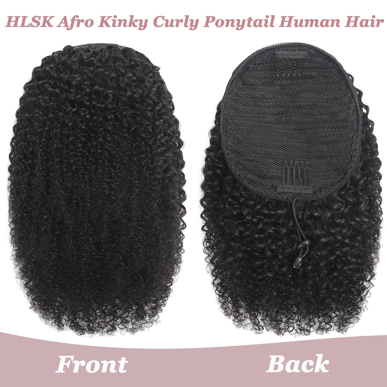 Black women 150% density African fluffy drawstring ponytail 10A location Real Textured African Curled Ponytails by Designers Durable&Long Lasting