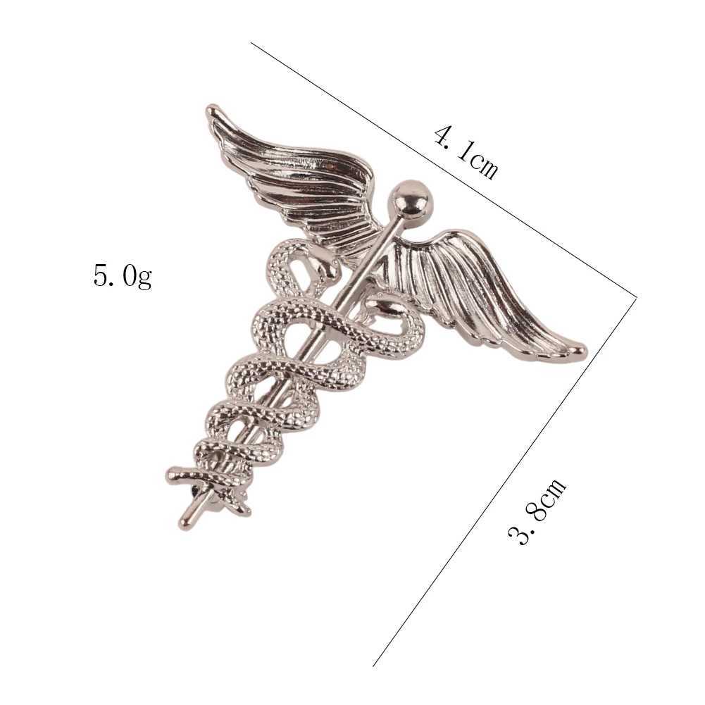 Medical Caduceus Brooch Snake Stick Wings Lapel Pins Jewelry Medical Wellness Symbol Backpack Badge Gifts for Doctors Nurse J251115