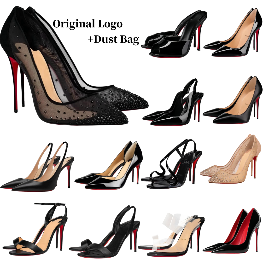 Designer Heels Women Luxury Sandals Red Shiny Bottomshoes Women Heels 6cm 8cm 10cm 12cm Sexy Stiletto Heel Nude Black Brand Open Toe Sandals 35-44