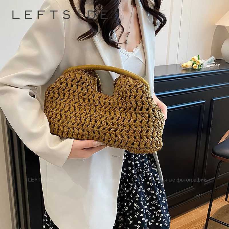 LEFTSIDE Weave Straw Shoulder Bags for Women 2025 Summer Luxury Designer Small Hand Bag Females Beach Bags Handbags and Purses Z251024