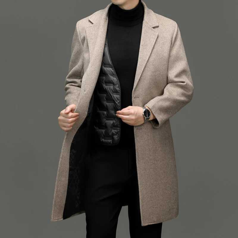 Smart Sophistication Men Elegant Wool Blend Coat Winter Autumn Essential Collection Men Business Casual Cashmere Overciat OOTDT251025